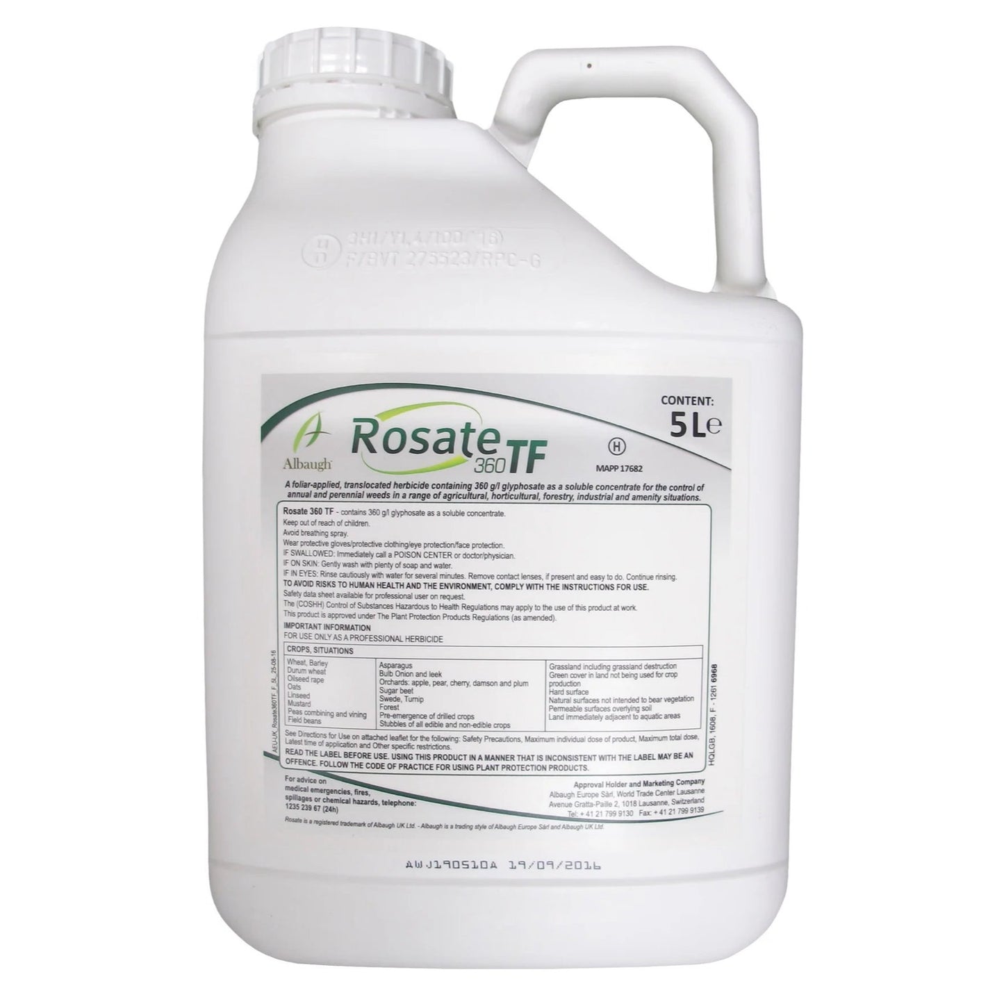 Rosate 360 TF Strong Glyphosate Professional Weedkiller