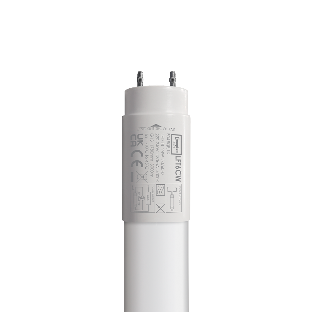 Crompton LED T8 Tube 6ft 24W Cool White