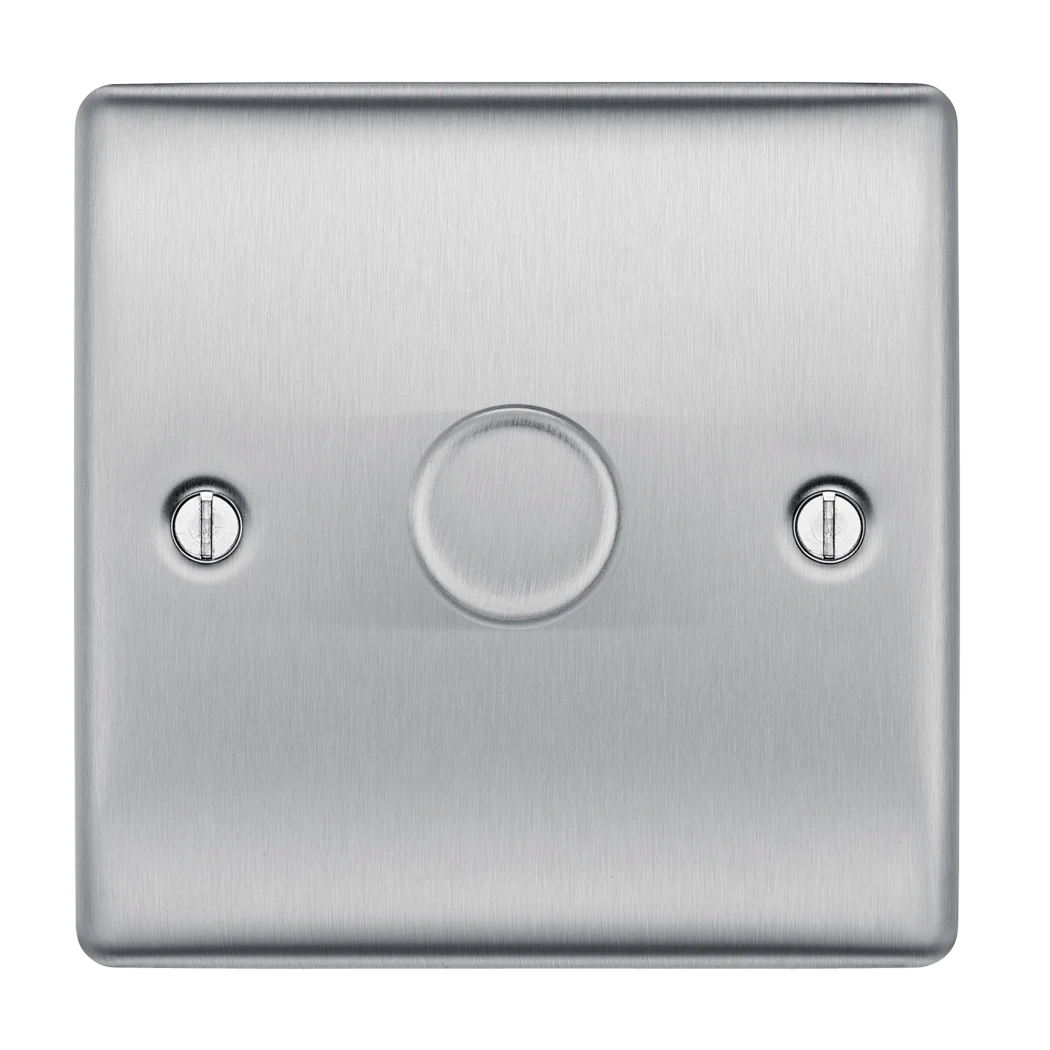 BG Nexus Metal Brushed Steel LED Dimmer Switch