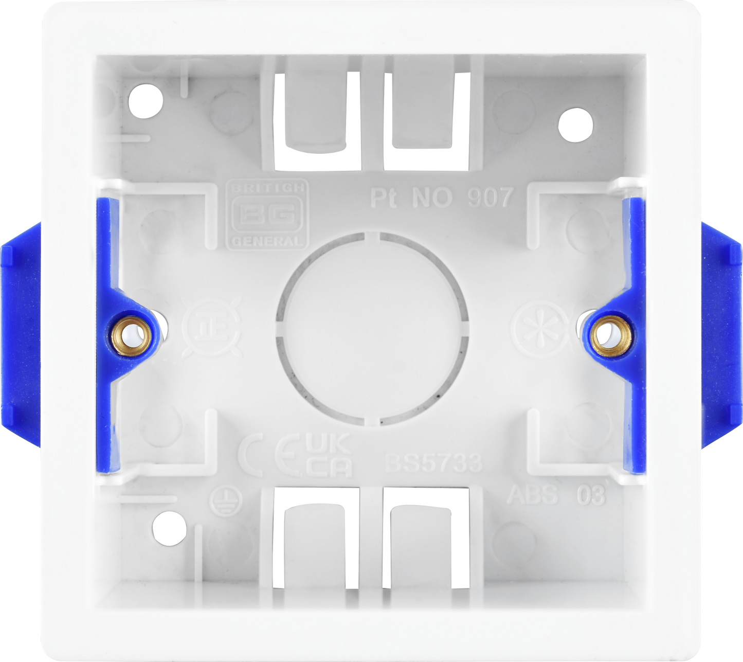 BG White 1 Gang Square Dry Lining Box 35mm