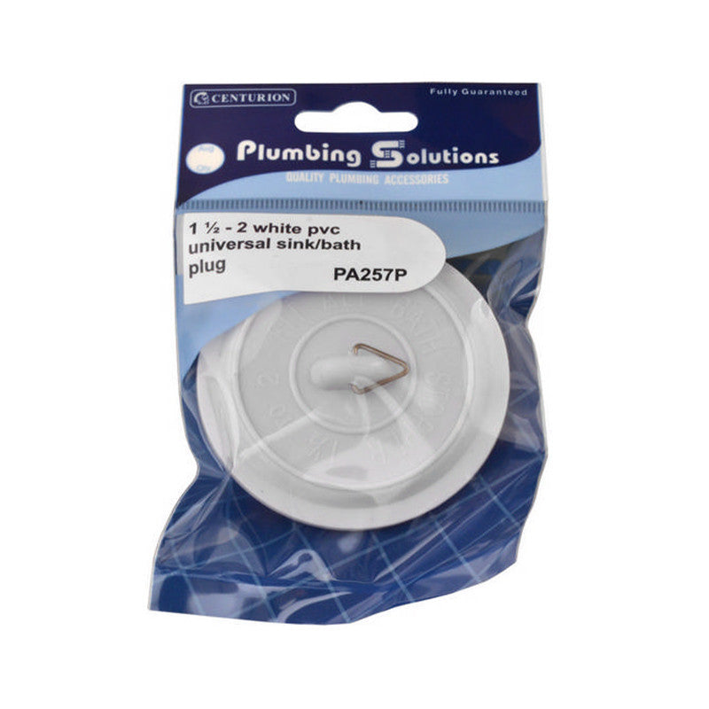 Centurion PA257P White 1 1/2" - 2" PVC Universal Sink & Bath Plug