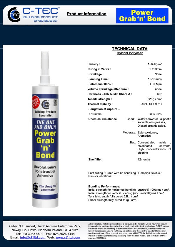 C-Tec PGB Power Grab N Bond Construction Adhesive
