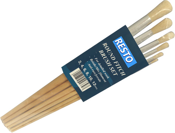 Resto 6 Piece Round Fitch Paint Brush Set