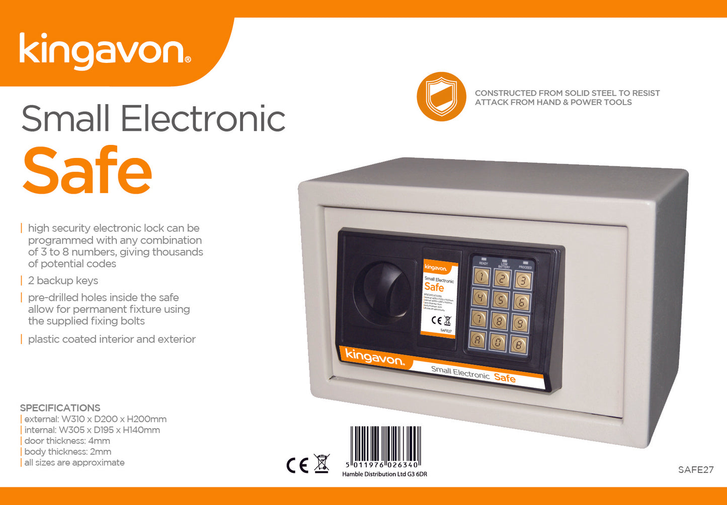 Kingavon SAFE27 Small Electronic Safe