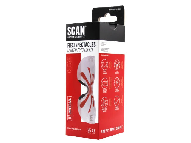 Scan Flexi Spectacles Clear Curved Eyeshield