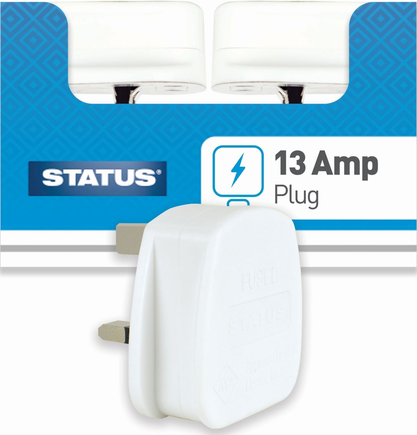 Status 13 Amp White Plug - Box of 20