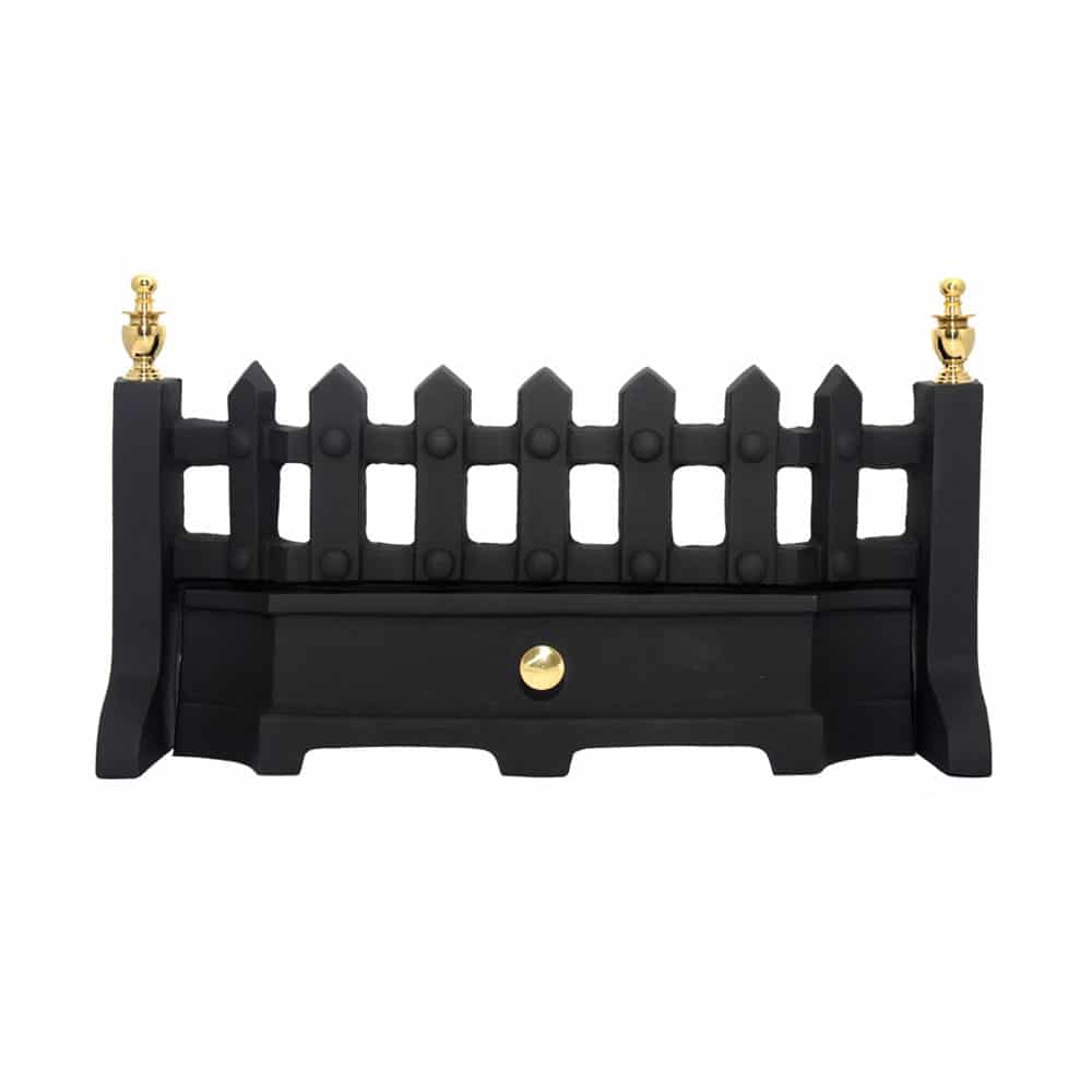 Percy Doughty 18" Matt Black Style Fret with Brass Finials