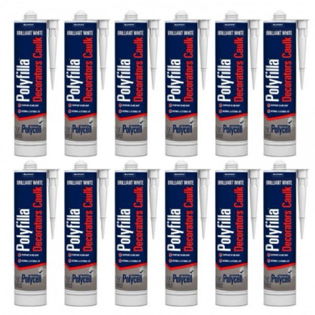 Polycell Polyfilla White Decorators Caulk 380ml Box of 12