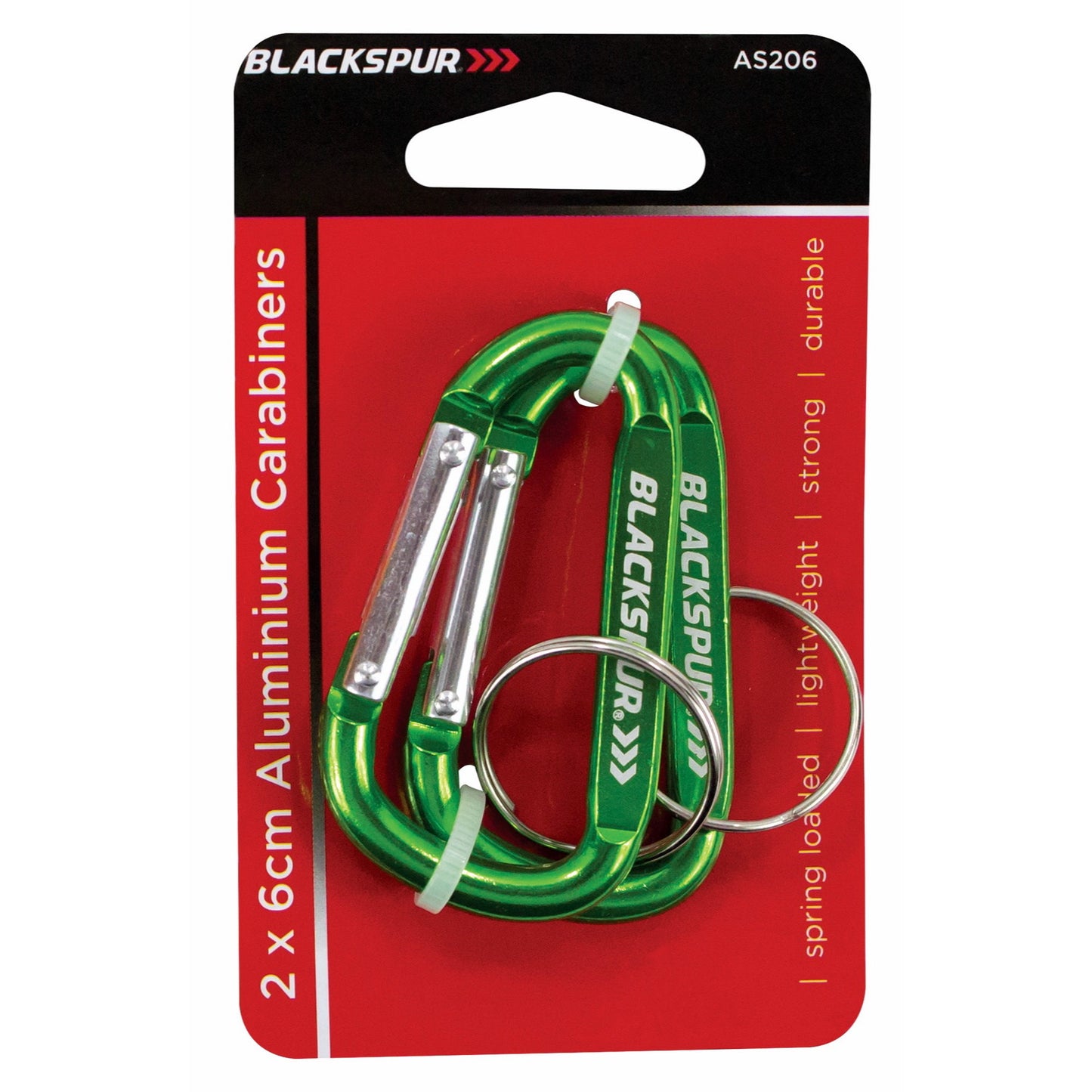 Blackspur AS206 6cm Carabiners 2 Pack