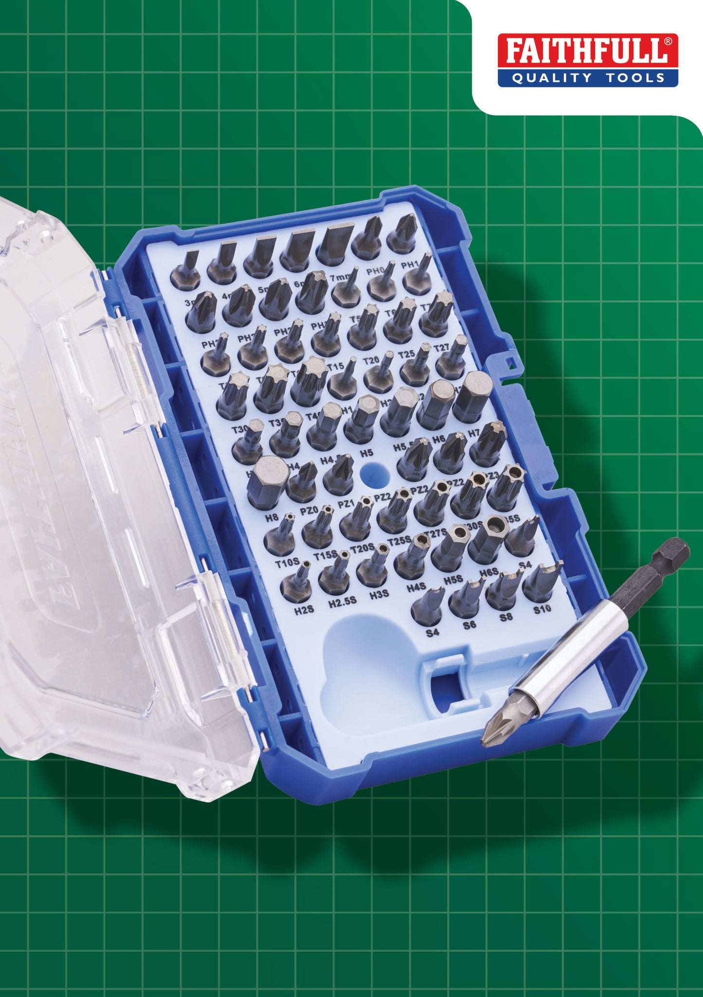 Faithfull 61 Piece Chrome Vanadium Security Screwdriver Bit Set