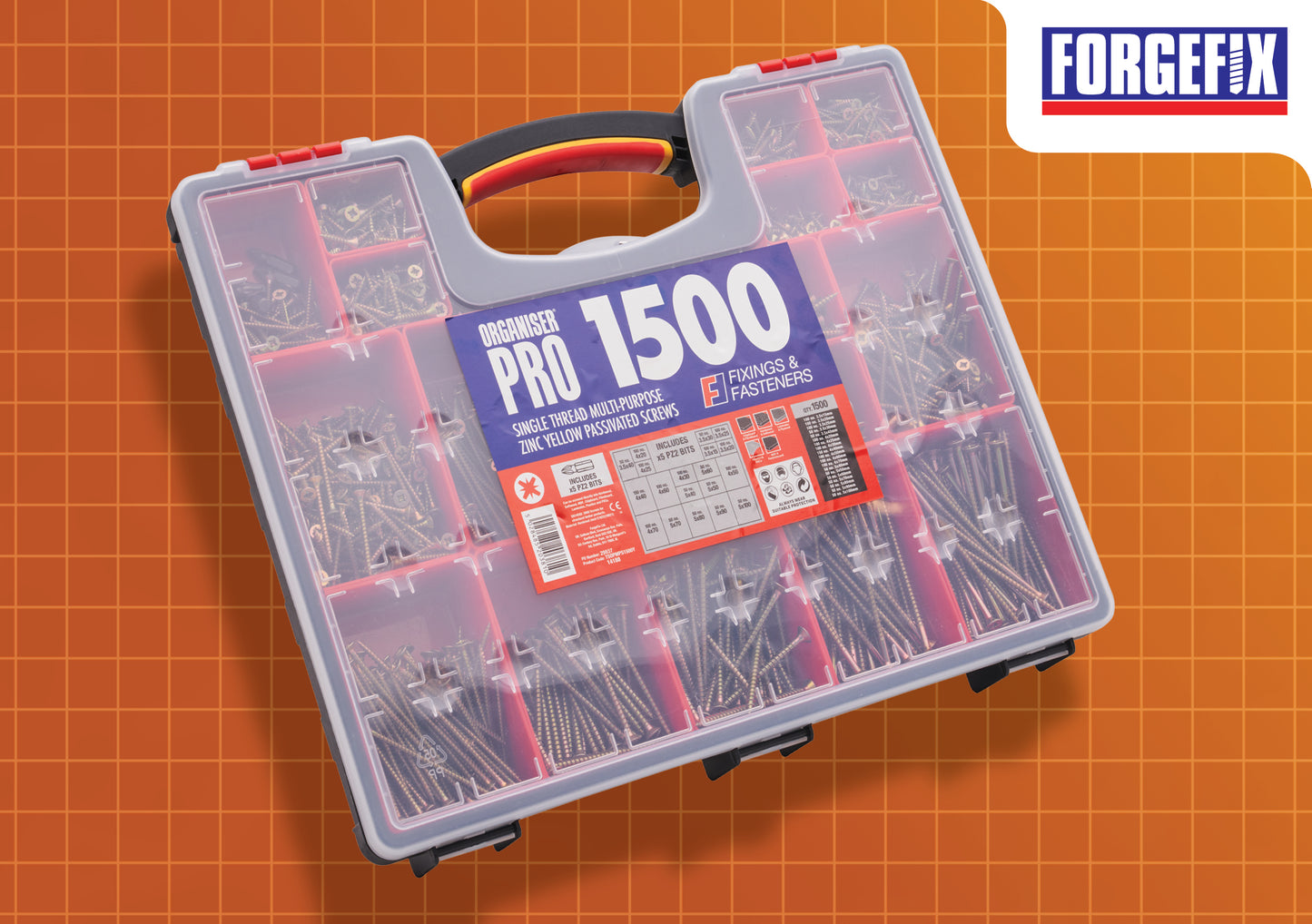Forgefix 1500 Piece Multi Purpose Screw Organiser