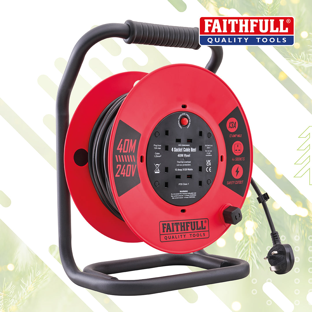 Faithfull 240V Cable Reel 40m