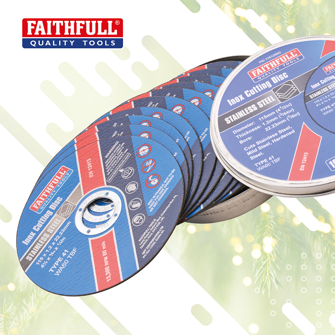 Faithfull 115mm Inox Metal Cutting Discs 10 Pack