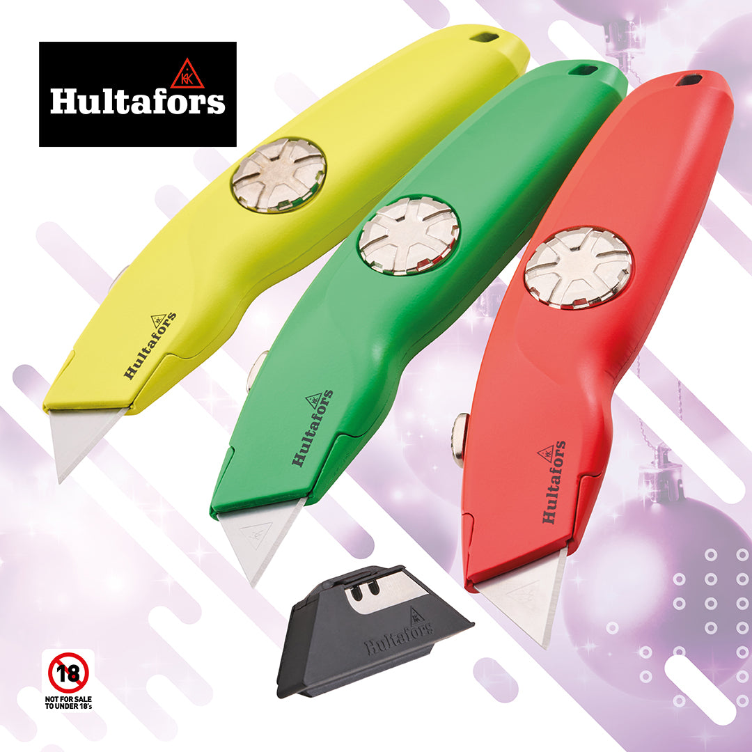Hultafors Hi Vis Retractable Trimming Knife with 10 Blades