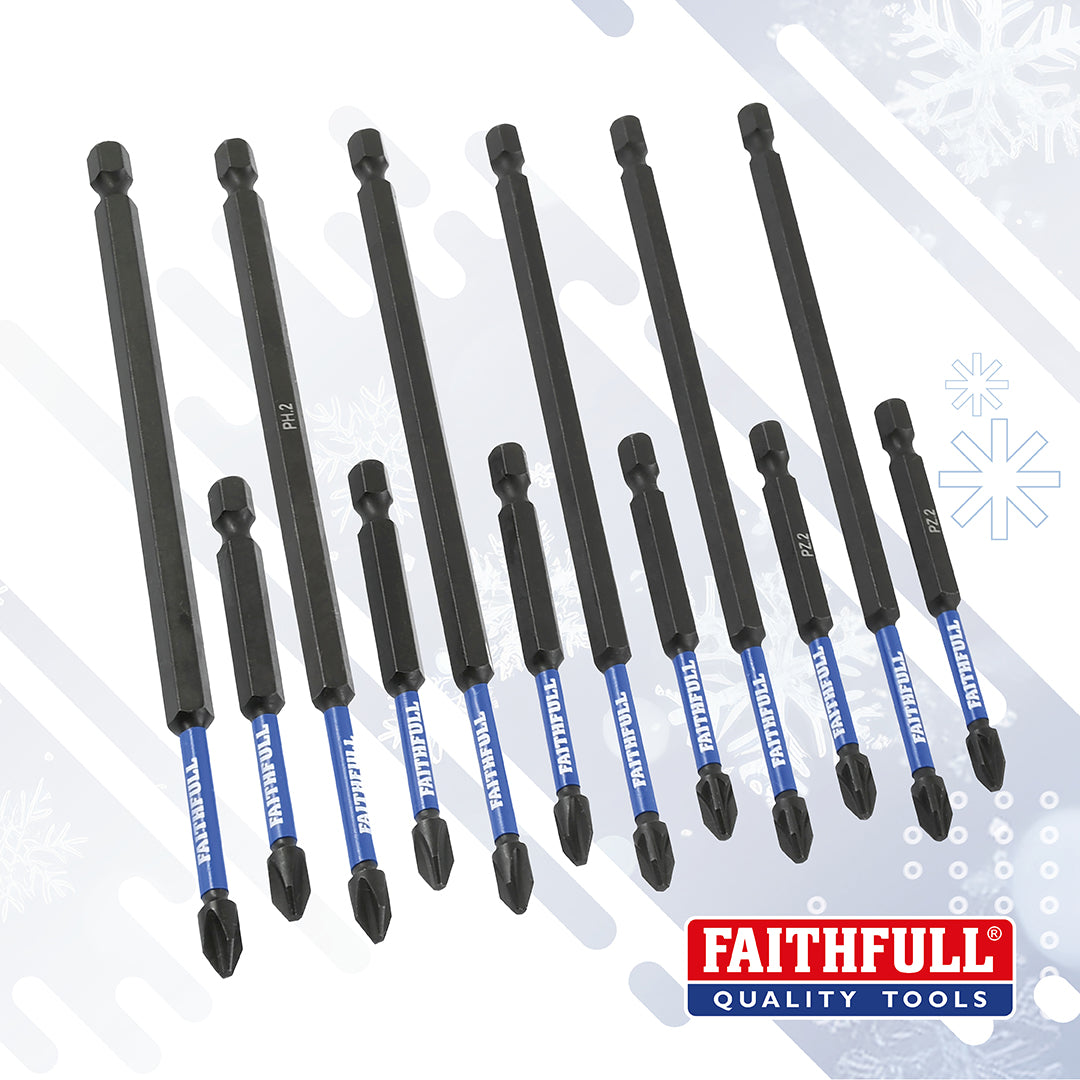 Faithfull 12 Piece Impact Screwdriver Bit Set