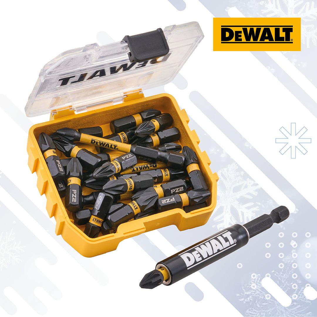 DeWalt 25 Piece PZ2 25mm & 50mm Bit Set with Magnetic Adaptor