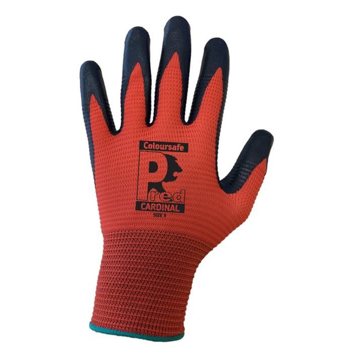 Marshall Predator Cardinal Ribbed Nitrile Gloves Size 10