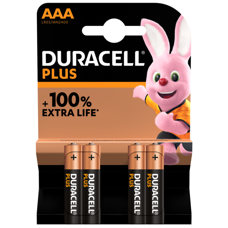 Duracell Plus AAA Batteries 4 Pack