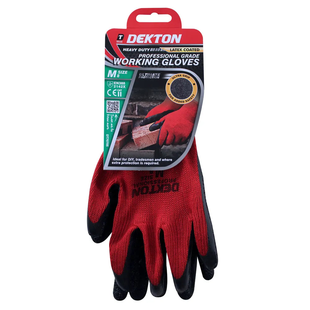Dekton Heavy Duty Professional Grade Latex Gloves Size 8 Medium