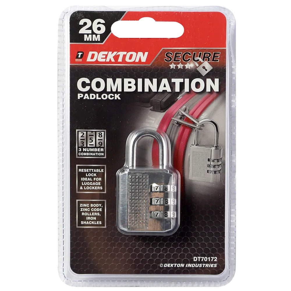 Dekton 3 Dial Combination Padlock