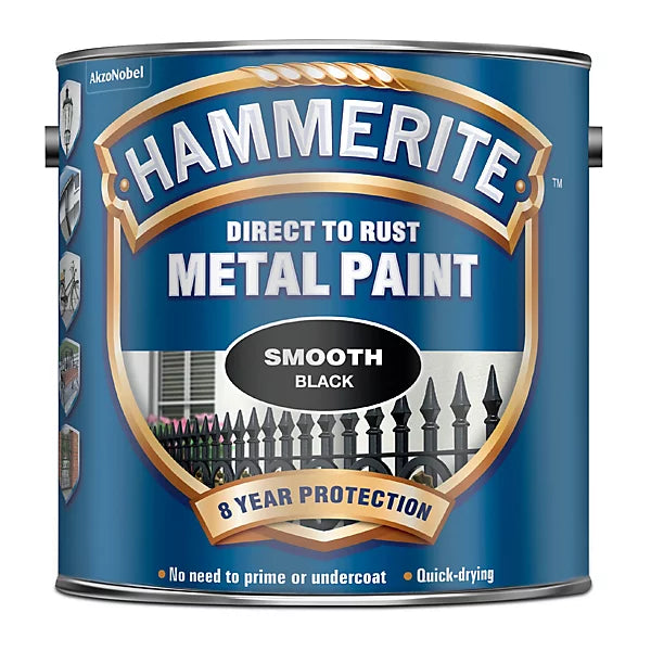 Hammerite Direct to Rust Metal Paint Smooth Black
