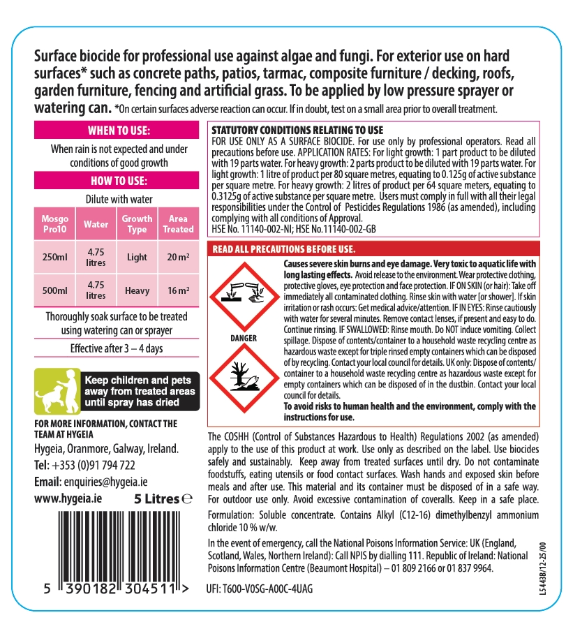 Hygeia Mosgo Pro 10 Algae Remover Concentrate 5L