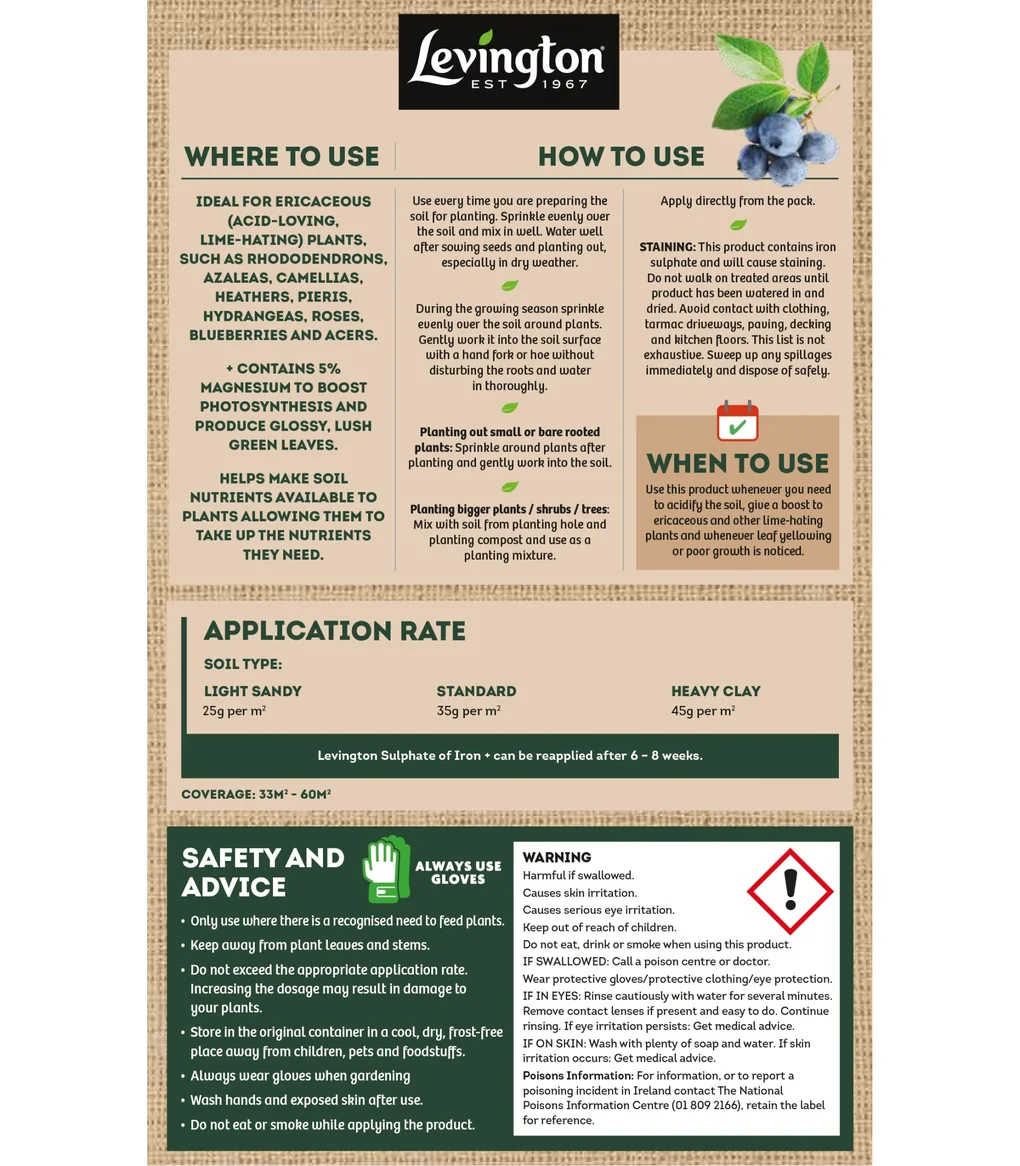 Levington Sulphate of Iron 1.5kg