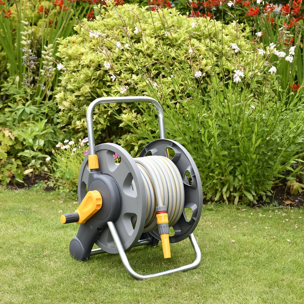 Hozelock 2431 2-in-1 Hose Reel 45M Cart with 25M Hose
