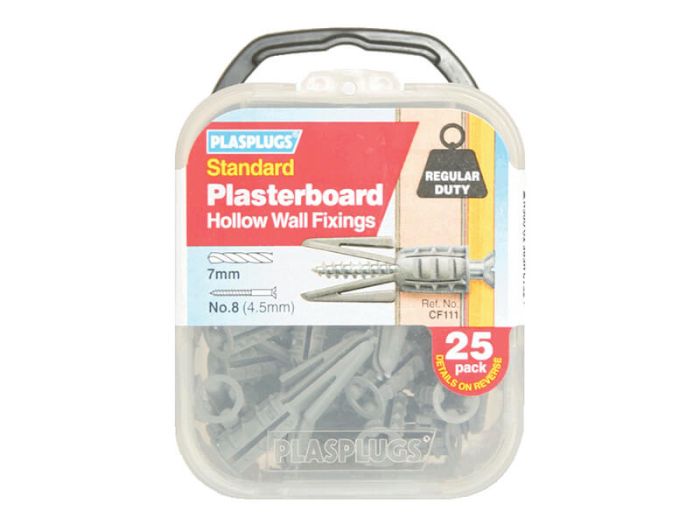 Plasplugs Plasterboard Hollow Wall Fixings 25 Pack