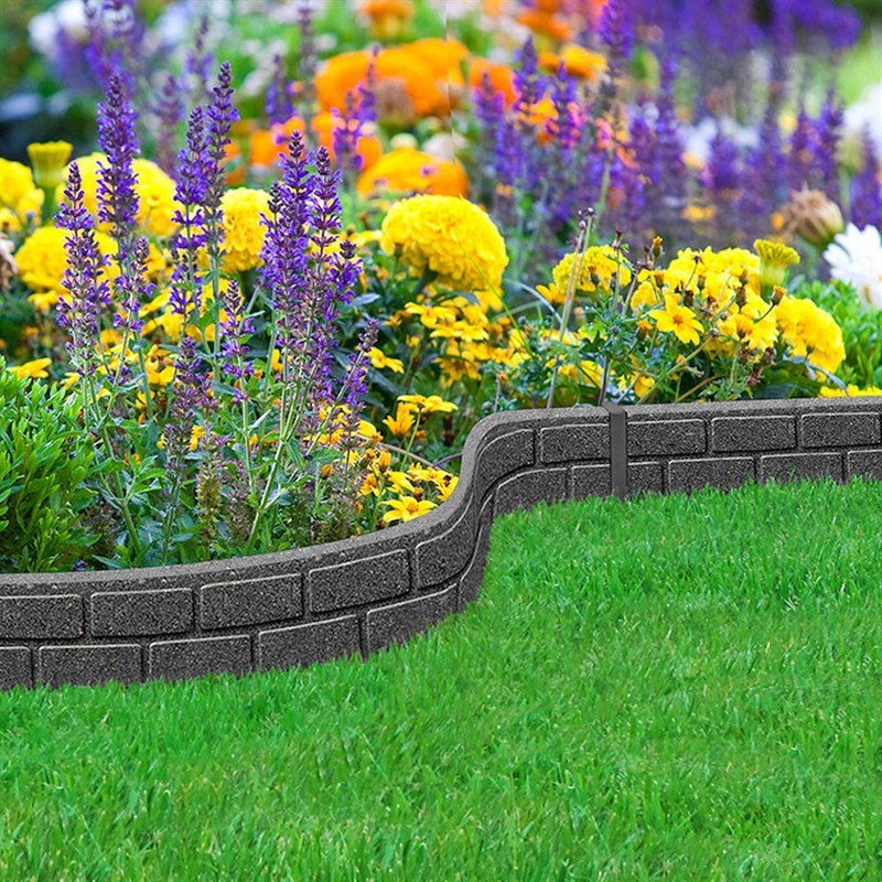 Primeur 9cm Ultra Curve Lawn Border Edging Grey Bricks