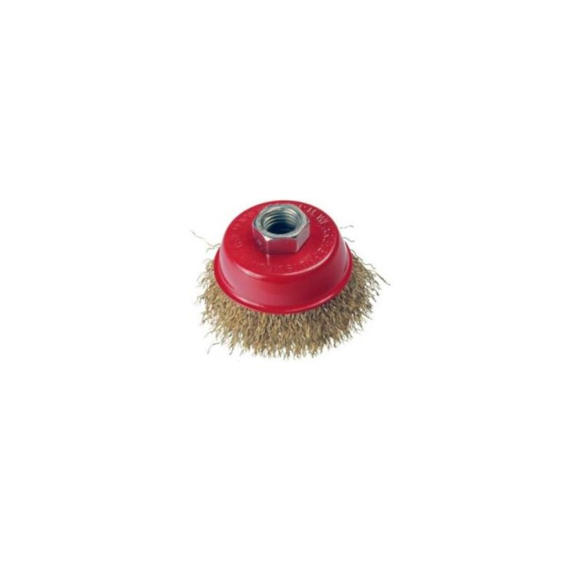 Vewerk 75mm x M14 Brass Coated Crimped Wire Cup Brush