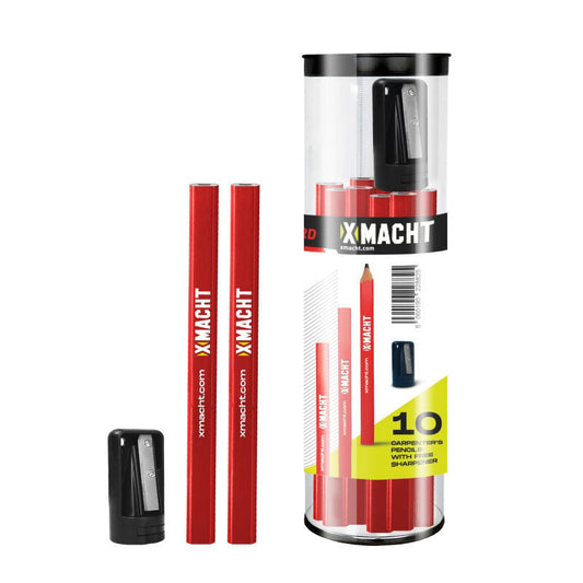 Xmacht Carpenters 10 Pack of Pencils with Sharpener