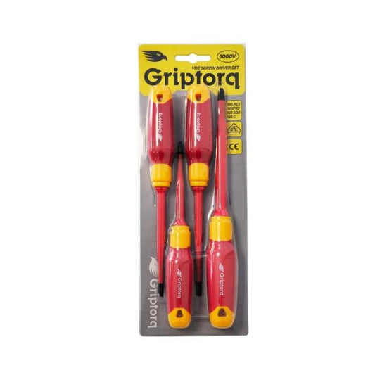 Griptorq VDE 1000V Screwdriver 4 Piece Set