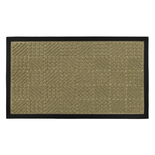 JVL Firth Beige Rubber Door Mat 40 x 70cm