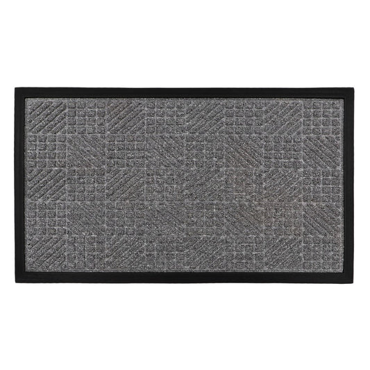 JVL Firth Grey Rubber Door Mat 40 x 70cm