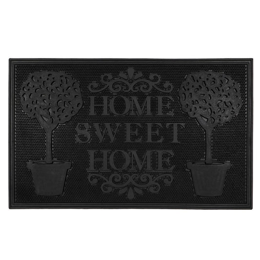 JVL Home Sweet Home Black Scraper Door Mat 45 x 75cm