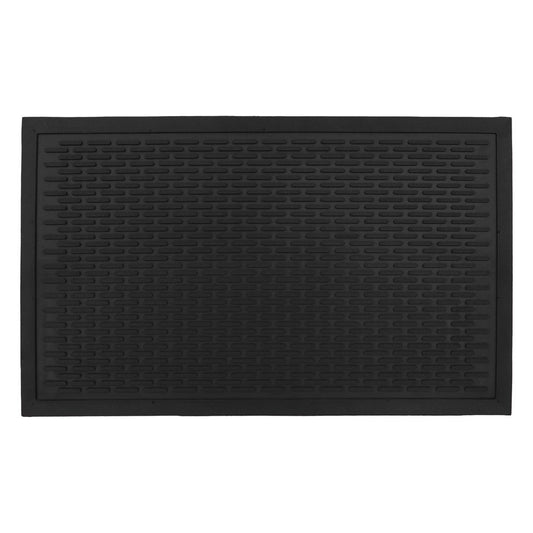 JVL Olympus Rubber Scraper Door Mat Black 45 x 75cm