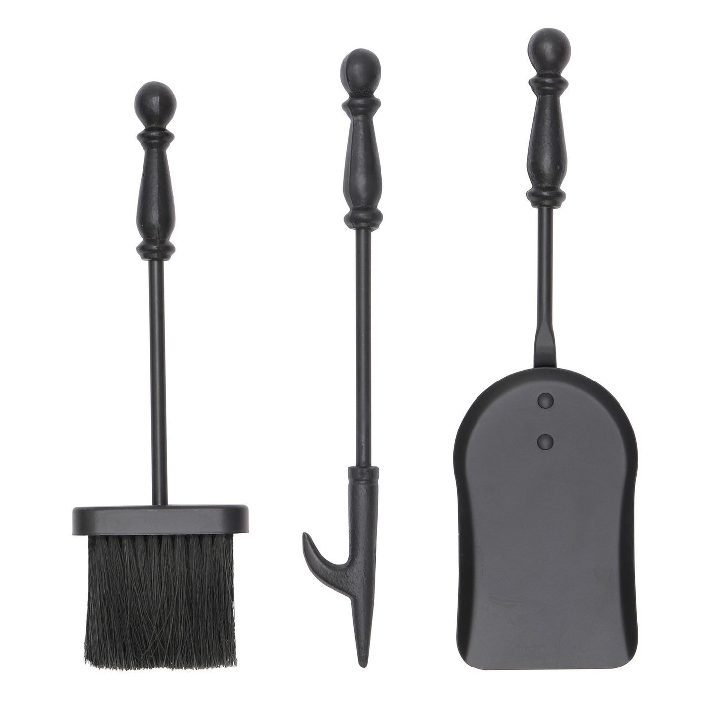 JVL Colchester 3 Piece Black Companion Set