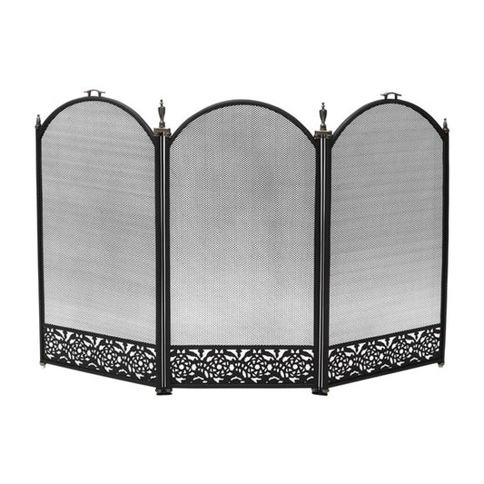 JVL Ashford Three Fold Black Fire Guard