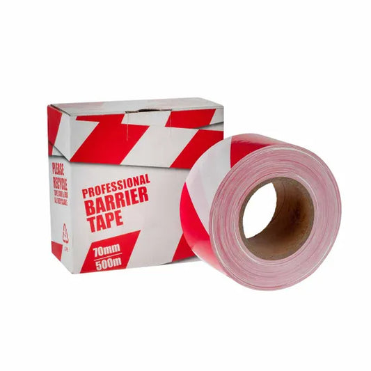 Ultratape Red & White Non-Adhesive Warning Barrier Tape 72mm x 500m