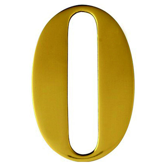 Max6mum Security Self Adhesive Brass Decorative Door Number 0