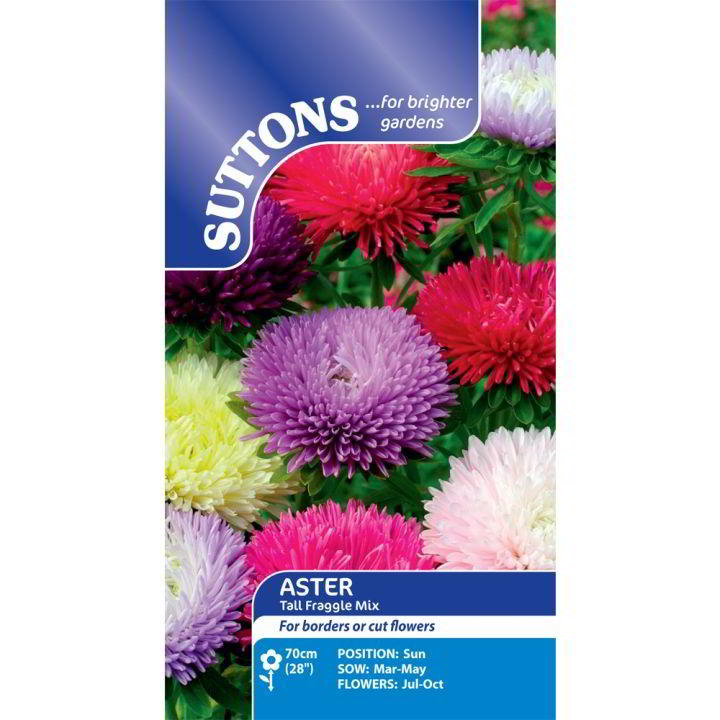 Suttons Aster Tall Fraggle Mix Seeds