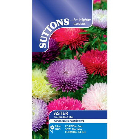 Suttons Aster Tall Fraggle Mix Seeds