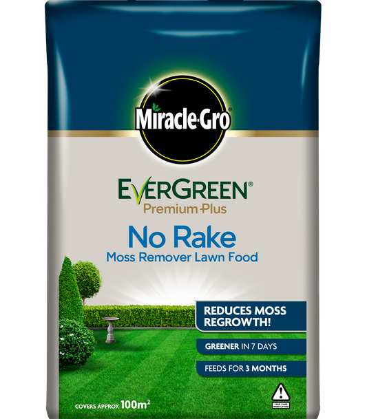 Miracle-Gro EverGreen Premium Plus No Rake Moss Remover Lawn Food 100m2