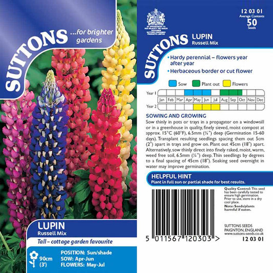 Suttons Lupin Russell Mix Seeds