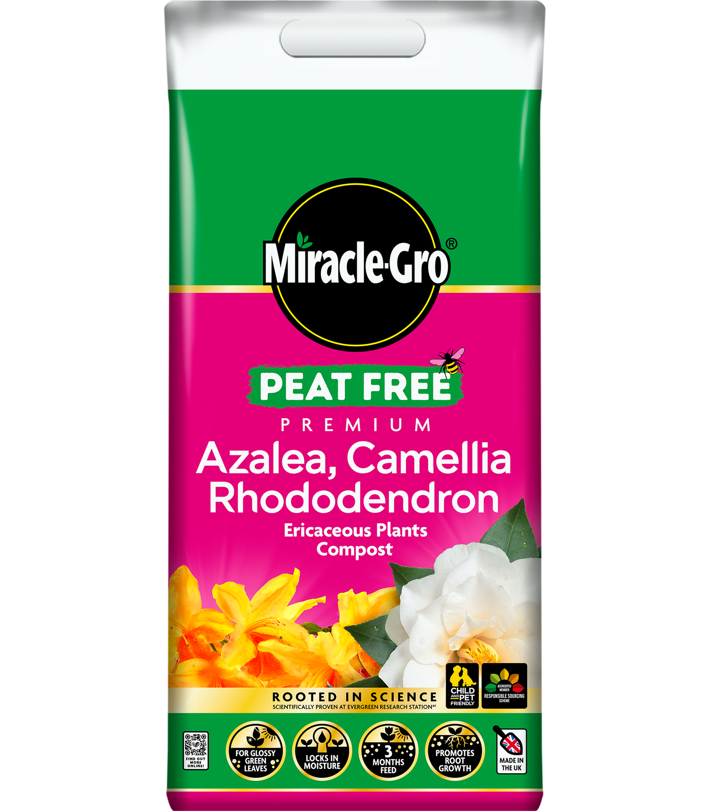 Miracle Gro Peat Free Premium Azalea, Camellia & Rhododendron Ericaceous Compost 10L