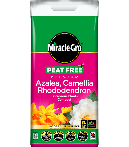 Miracle Gro Peat Free Premium Azalea, Camellia & Rhododendron Ericaceous Compost 10L