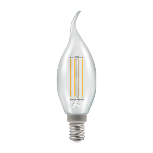 Crompton Dimmable LED SES 40W Clear Bent Tip Candle Warm White Bulb