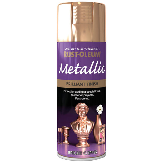 Rust-Oleum Metallic Brilliant Finish Bright Copper 400ml Spray Paint