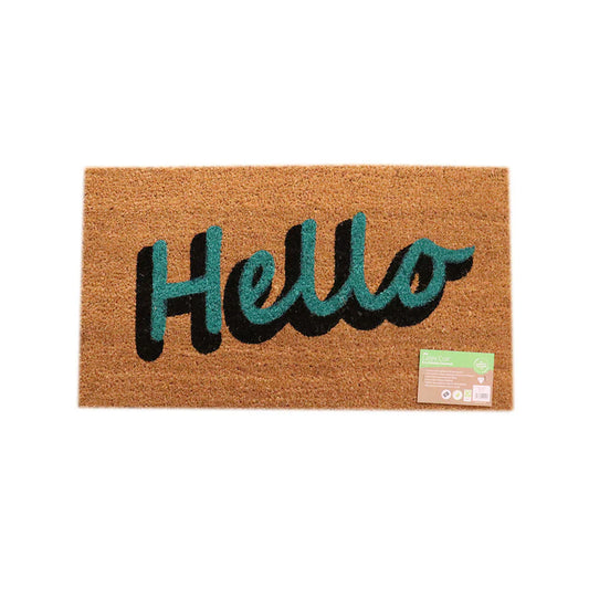 JVL Latex Coir Hello Door Mat 40 x 70cm
